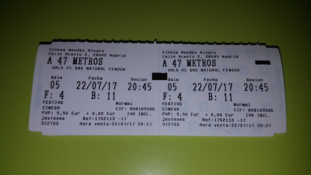 A 47 Metros (In The Deep): Mi Crítica y mi Entrada [Sin Spoilers]. Nota 8.5/10. Una de las mejores películas sobre Tiburones jamás realizada