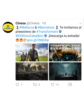 Transformers El Último Caballero: : Últimas entradas totalmente gratuitas para el preestreno de mañana  01-08-2017