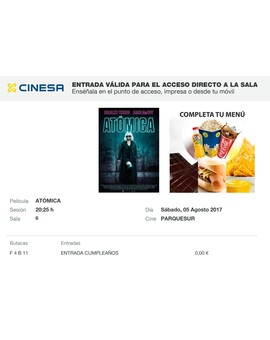 Atómica: Mi Crítica y mi Entrada. [Sin Spoilers]. Nota 9/10. Atómica es el "Gravity" de las ostias ¡Quiero secuela pero ya!