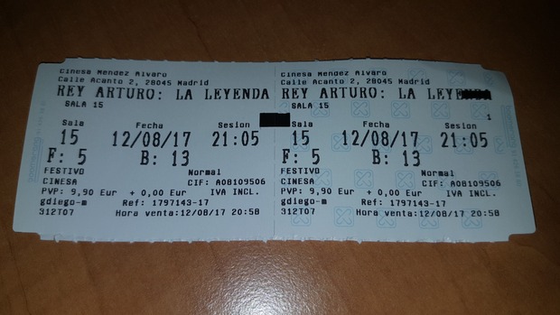 Rey Arturo La Leyenda de Excalibur: Mi Crítica y mi Entrada [Sin Spoilers]. Nota 5.5/10. Honesta y entretenida, pero fallida en muchos aspectos.