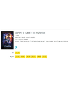 Y a esto han quedado reducidas las sesiones 3D en mis cines habituales.