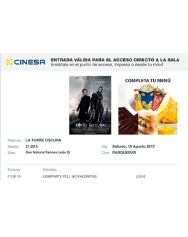 La Torre Oscura: Mi Crítica y mi Entrada. [Sin Spoilers]. Nota 6/10. Bastante entretenida pero sin destacar en nada.