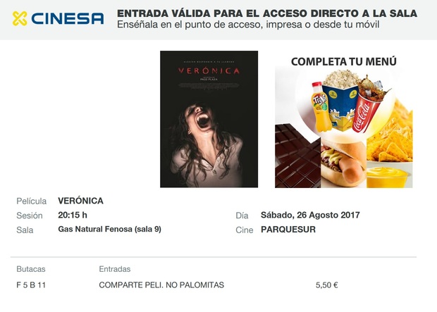 Véronica: MI Crítica y mi Entrada [Sin Spoilers]. Nota 7/10. Muy buena dirección pero con  un argumento muy flojo