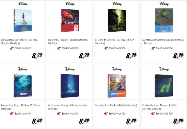 Ofertaza: Varios Steelbooks de Disney a 8.99 euros en Media Markt
