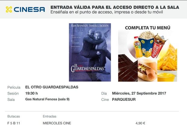 El Otro Guardaespaldas: Mi Crítica y mi Entrada [Sin Spoilers]. Nota 6.5/10. Buenas escenas de acción con un Samuel L. Jackson totalmente desatado.