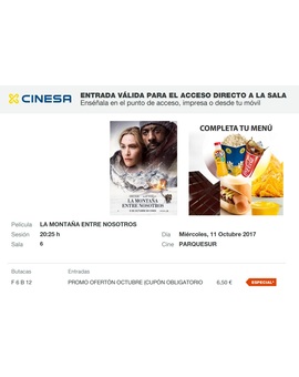 La Montaña Entre Nosotros: Mi Crítica y mi Entrada [Sin Spoilers]. Nota 6/10. Entretenida y buena fotografía