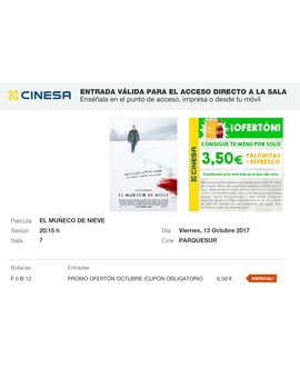 El Muñeco de Nieve: Mi Crítica y mi Entrada [Sin Spoilers]. Nota 0.5/10. El Truñaco de Nieve
