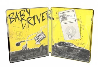 Baby Driver. Diseño interior del steelbook