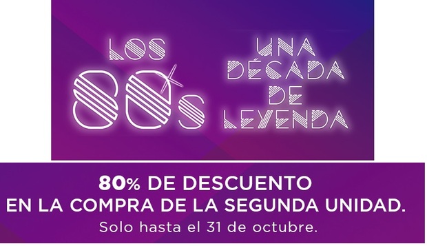 80% Dcto en segunda unidad años 80 en ECI