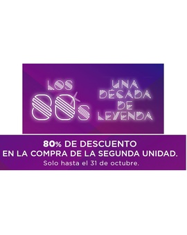 80% Dcto en segunda unidad años 80 en ECI