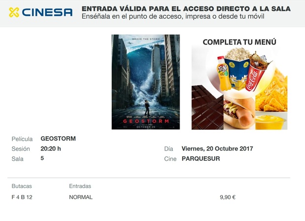 Geostorm: Mi Crítica y mi Entrada [Sin Spoilers]. Nota 7.5/10. Intenso Thriller de catástrofes y conspiraciones