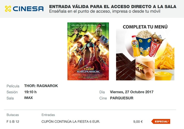 Thor Ragnarok: Mi Crítica y mi Entrada. [Sin Spoilers]. Nota 6/10. Bienvenidos al Club de la Comedia.