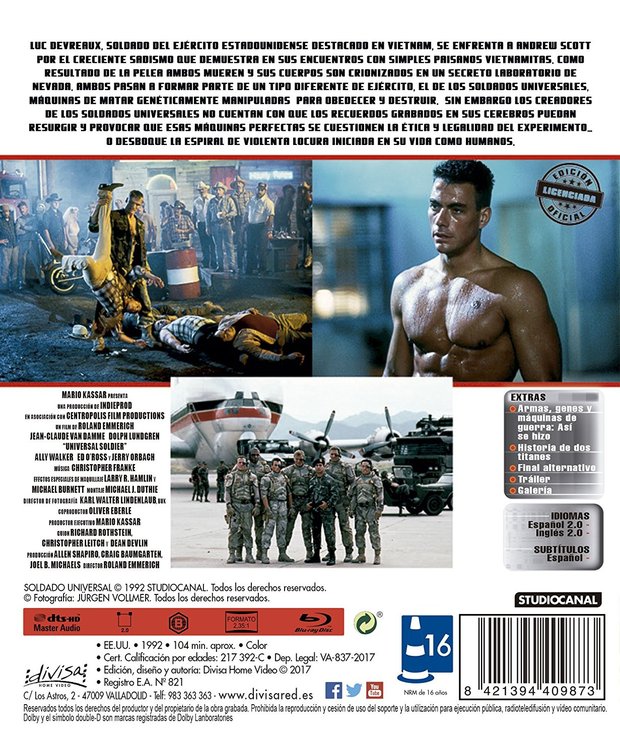 Soldado Universal: Contraportada Divisa