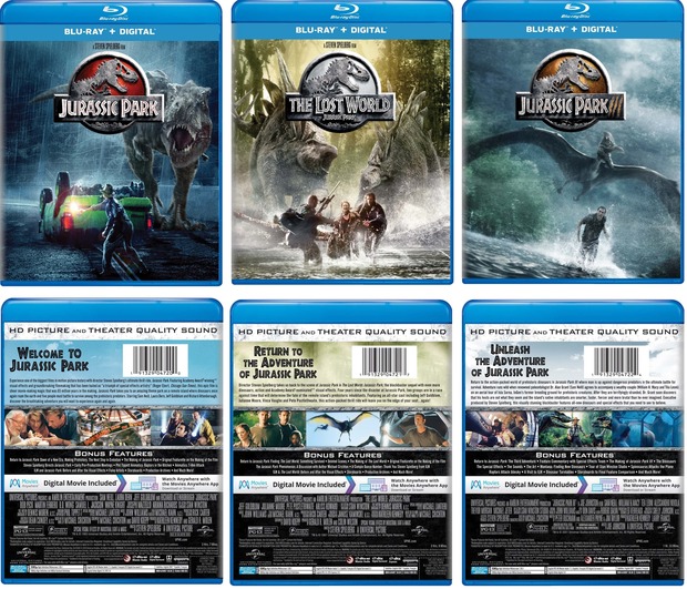 Jurassic Park Trilogía: Nuevas ediciones individuales el 09-01-2018 con nuevas caratulas
