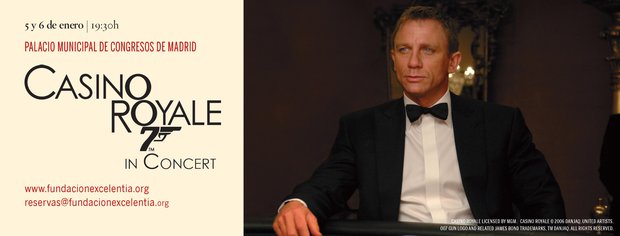 Casino Royale en concierto. 5 y 6 de enero en Palacio Municipal de Congresos de Madrid la película de James Bond con orquesta en directo! 
