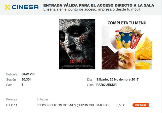 Saw VIII: Mi Crítica y mi Entrada. [Sin Spoilers]. Nota 8.5/10. ¡Fin del Juego! ¿Fin del Juego? No creo... Ni quiero.