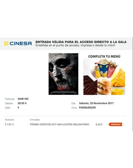 Saw VIII: Mi Crítica y mi Entrada. [Sin Spoilers]. Nota 8.5/10. ¡Fin del Juego! ¿Fin del Juego? No creo... Ni quiero.