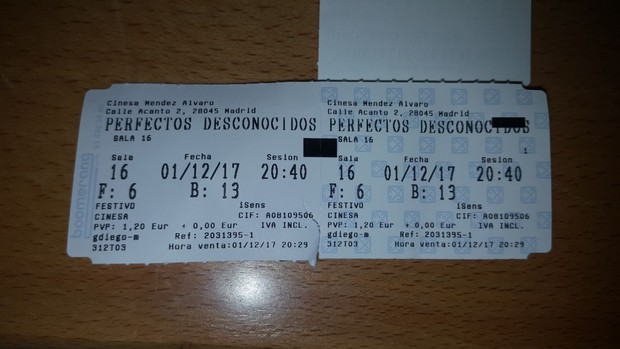 Perfectos Desconocidos: Mi Crítica y mi Entrada. [Sin Spoilers]. Nota 7.5/10. Una comedia divertidisima pero no redonda.