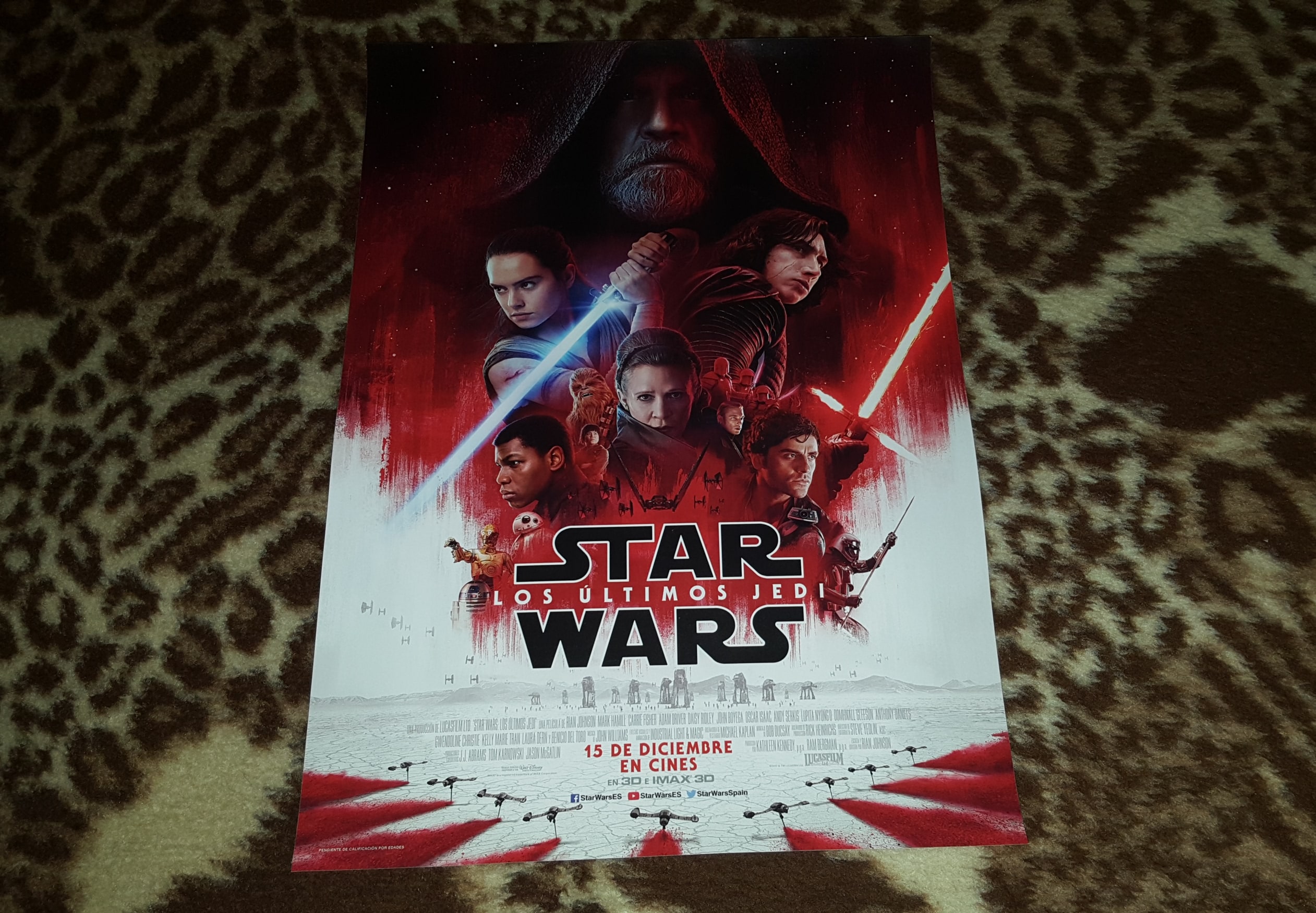 Pólvora Disparates Avanzado Poster Star Wars Episodio VIII Los Últimos Jedi de regalo en Cinesa