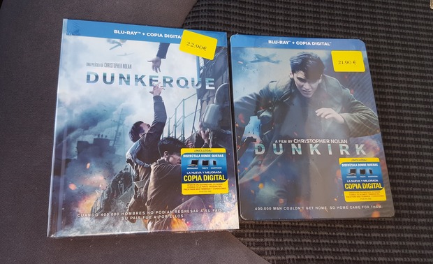 Dunkerque Digibook + Dunkerque Steelbook: Mi Compra 23-12-2017 con el 70% Dcto de Carrefour