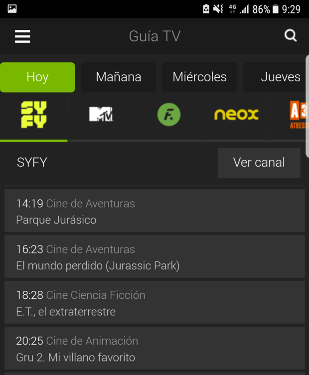 Jurassic Park, El Mundo Perdido, E.T., y Gru 2 hoy 25-12-2017 en SyFy ¿Cuál os gusta mas de las cuatro?.