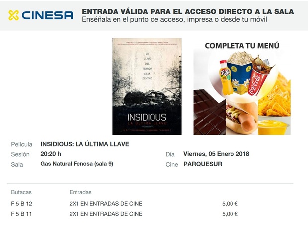 Insidious: La Última Llave: Mi Crítica y mi Entrada. [Sin Spoilers]. Nota 3.5/10. Insidious, La última cagada