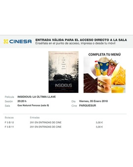 Insidious: La Última Llave: Mi Crítica y mi Entrada. [Sin Spoilers]. Nota 3.5/10. Insidious, La última cagada