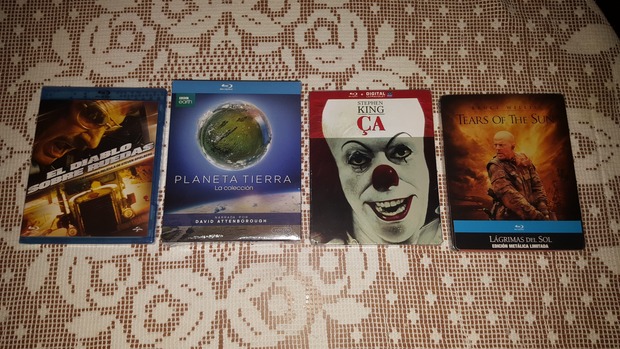 El Diablo Sobre Ruedas + Planeta Tierra La Colección + IT Steelbook + Lágrimas del Sol Steelbook: Mi Compra 11-01-2018