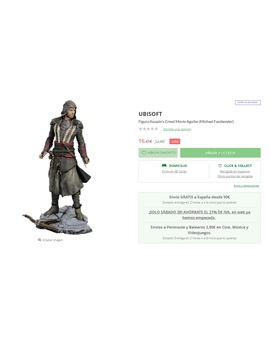 Oferta: Figura Assasin's Creed Movie Aguilar (Michael Fassbender) por solo 16.45 euros