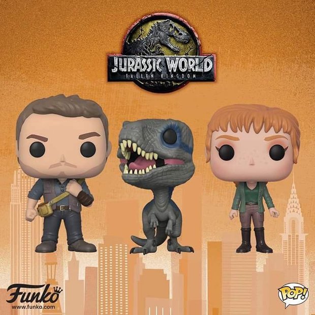 Funkos de Owen, Claire y Blue que saldrán a la venta en Junio de Jurassic World El Reino Caido + Vídeo con merchandising de JWFK