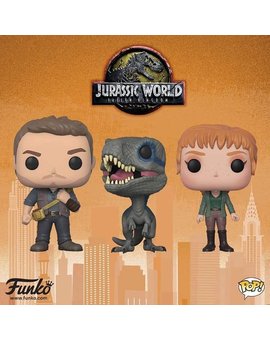 Funkos de Owen, Claire y Blue que saldrán a la venta en Junio de Jurassic World El Reino Caido + Vídeo con merchandising de JWFK