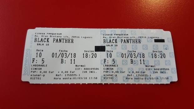 Black Panther: Mi Crítica y mi Entrada. [Sin Spoilers]. Nota 7.5/10. Diferente y distinta a lo ya visto en el universo Marvel.