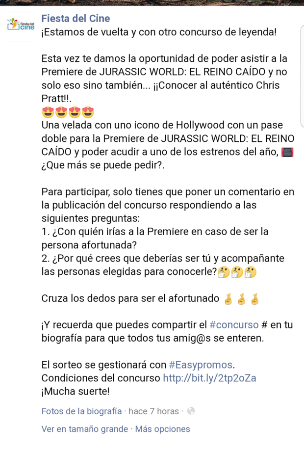 Por si a alguno os interesa. Concurso Jurassic World