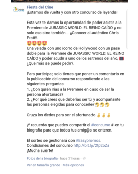 Por si a alguno os interesa. Concurso Jurassic World