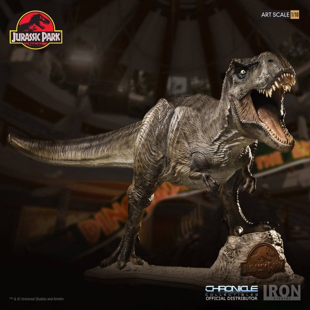 Así es la figura del Rex de Jurassic Park que va a lanzar Iron Studios + Jurassic World también tendrá su propio juego al estilo 'Pokémon GO'