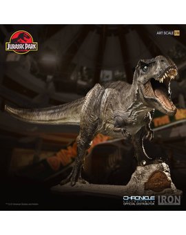 Así es la figura del Rex de Jurassic Park que va a lanzar Iron Studios + Jurassic World también tendrá su propio juego al estilo 'Pokémon GO'