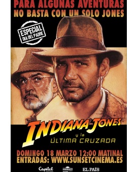 El domingo 18 de marzo, a las 12:00 en cine Capitol. Indiana jones y La última cruzada