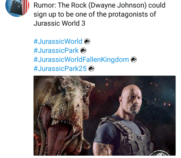  The Rock podría fichar para Jurassic World 3. Rumor que espero sea falso