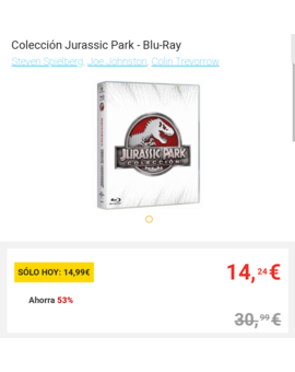 Jurassic Park colección por 14.24 euros en Fnac. Sólo hoy 18-04-2018
