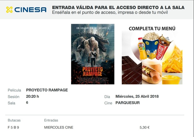 Proyecto Rampage. Mi Crítica y mi Entrada. [Sin Spoilers]. Nota 5.5/10. Un placer culpable