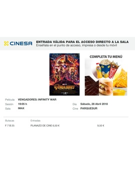 Vengadores: Infinity War: Mi Crítica y mi Entrada. [Sin Spoilers]. Nota 7/10. Puro espectáculo visual con una resolución muy tramposa