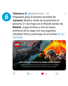 Preestreno mundial (premiere) de Jurassic World El Reino Caido el 21 de Mayo en Madrid + Corto de Lego de Jurassic World El Reino Caido 