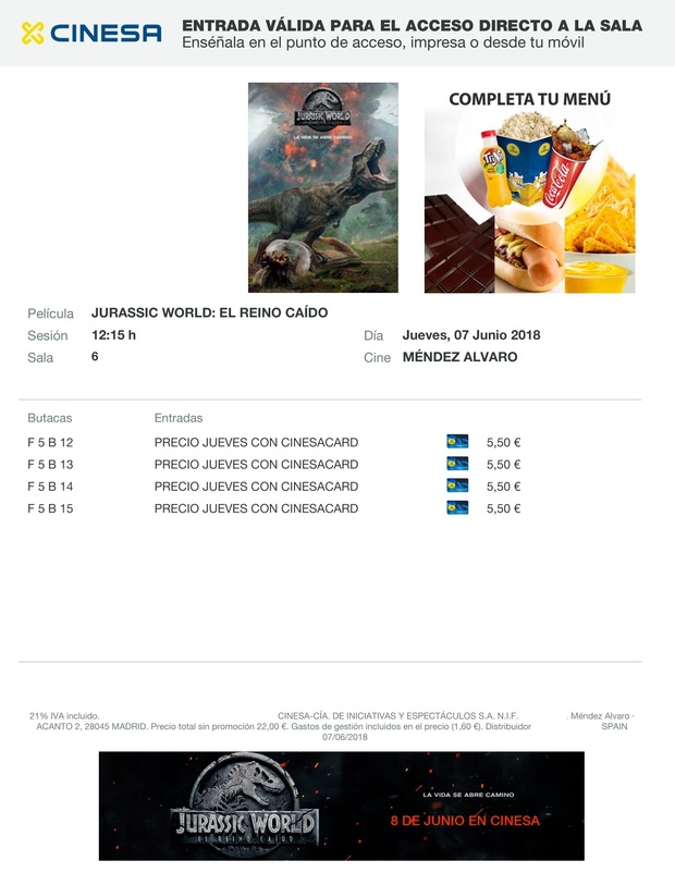 Jurassic World El Reino Caido: ¿Que nota le dais a la película y en que lugar la situáis dentro de la saga?
