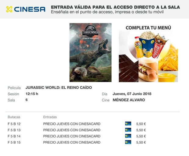 Jurassic World El Reino Caído: Mi Crítica y mi Entrada [Sin Spoilers]. Nota 10/10. La vida se abre camino con profundidad, alma y personalidad propia en uno de los mejores  blockbuster de los últimos años