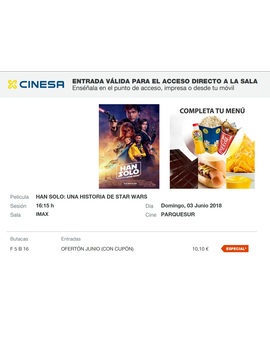 Han Solo: Mi Crítica y mi Entrada [Sin Spoilers]. Nota 7.5 sobre 10. Una aventura muy entretenida... pero este no es mi Han