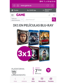 3X1 en películas en Game
