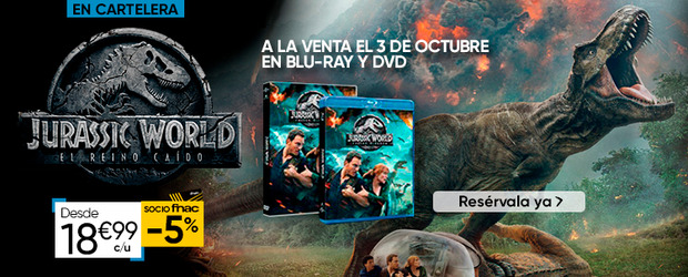 Según Fnac el 3 de Octubre a la venta Jurassic World El Reino Caido + Pepito, el dinosaurio más famoso de Cuenca, aparece en la película