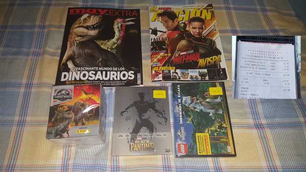 Black Panther Steelbook 3D + Jurassic World Indominus se Escapa + Muy Interesante + Acción Cine + Cromos Jurassic World El Reino Caido: Mis Compras 20-06-2018