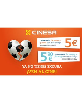Cinesa: Códigos Descuento. Válido hasta el 12 de Julio