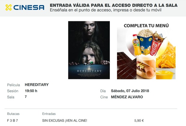 Hereditary: Mi Crítica y mi Entrada. [Sin Spoilers]. Nota: 9/10. Magnifico ejercicio de terror a la antigua usanza.